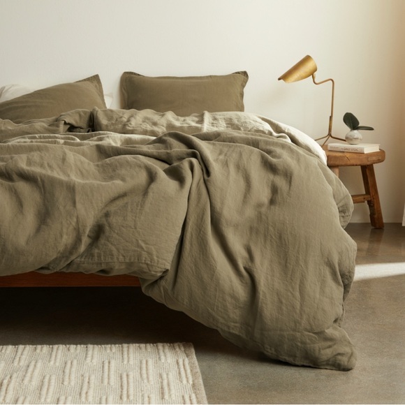 Queen / Full Parachute 100% Linen Duvet Cover - Picture 4 of 6
